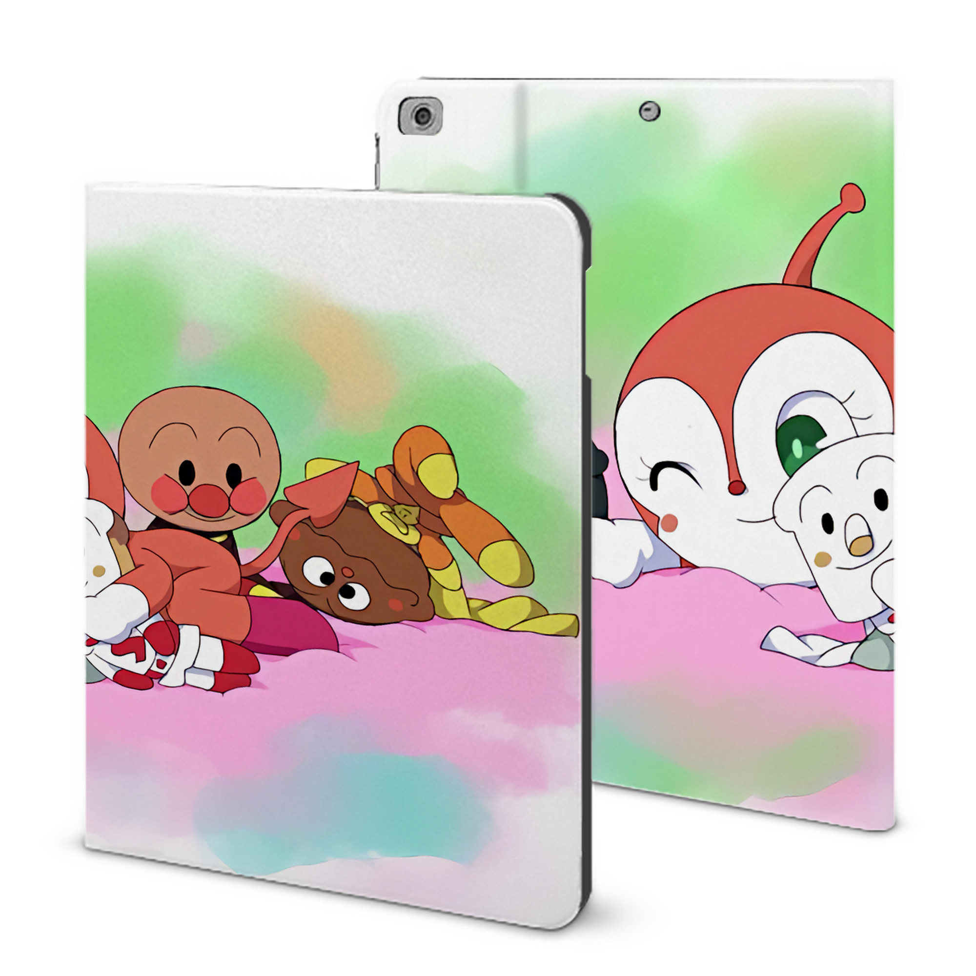 （画像用） アンパンマン Anpanman IPad ケース ブック型 PUレザー TPU 耐衝撃 軽量 薄型 ペン収納なし 全面保護 IPad 各モデル対応